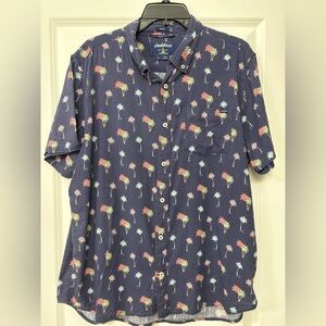 Chubbies Men's Dark Blue Tropical Palm Shirt